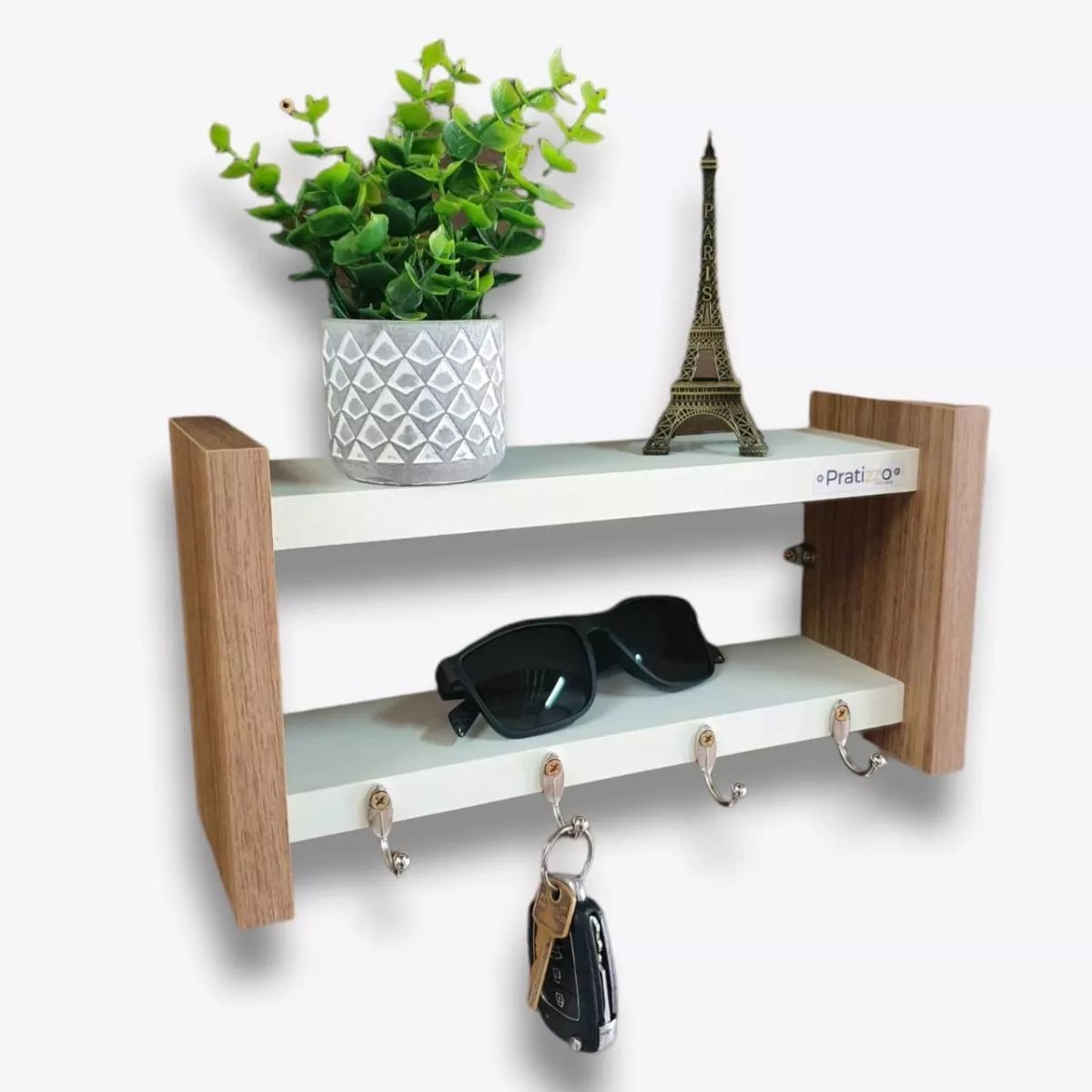 Wall-Mounted MDF Key Holder with Mobile Stand – Stylish and Easy to Assemble Bazm-e-Decor