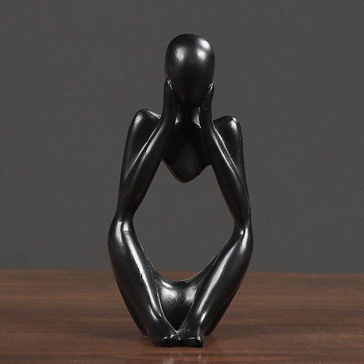 Elegant Gold and Black Resin Thinking Mannequin Figurines for Home Decor Bazm-e-Decor