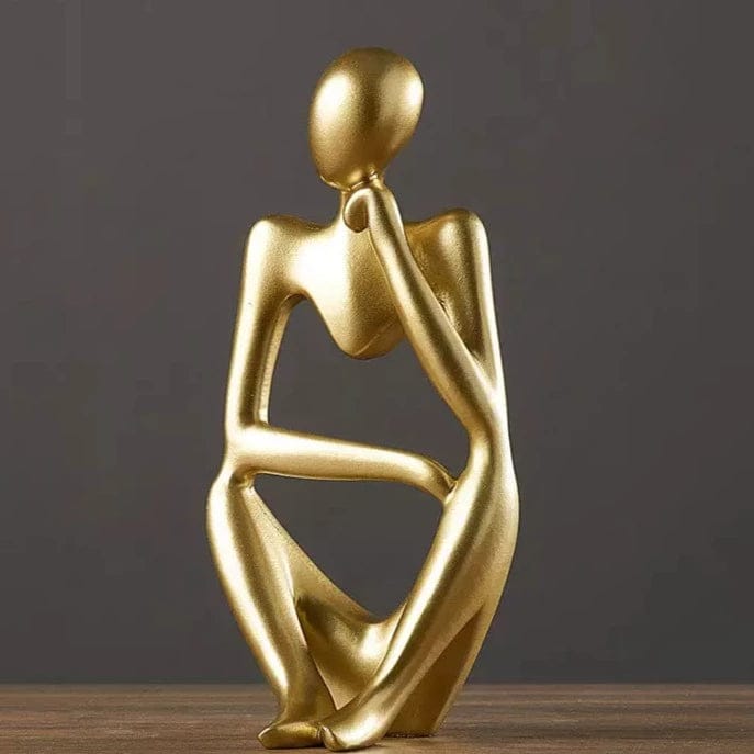 Elegant Gold and Black Resin Thinking Mannequin Figurines for Home Decor Bazm-e-Decor