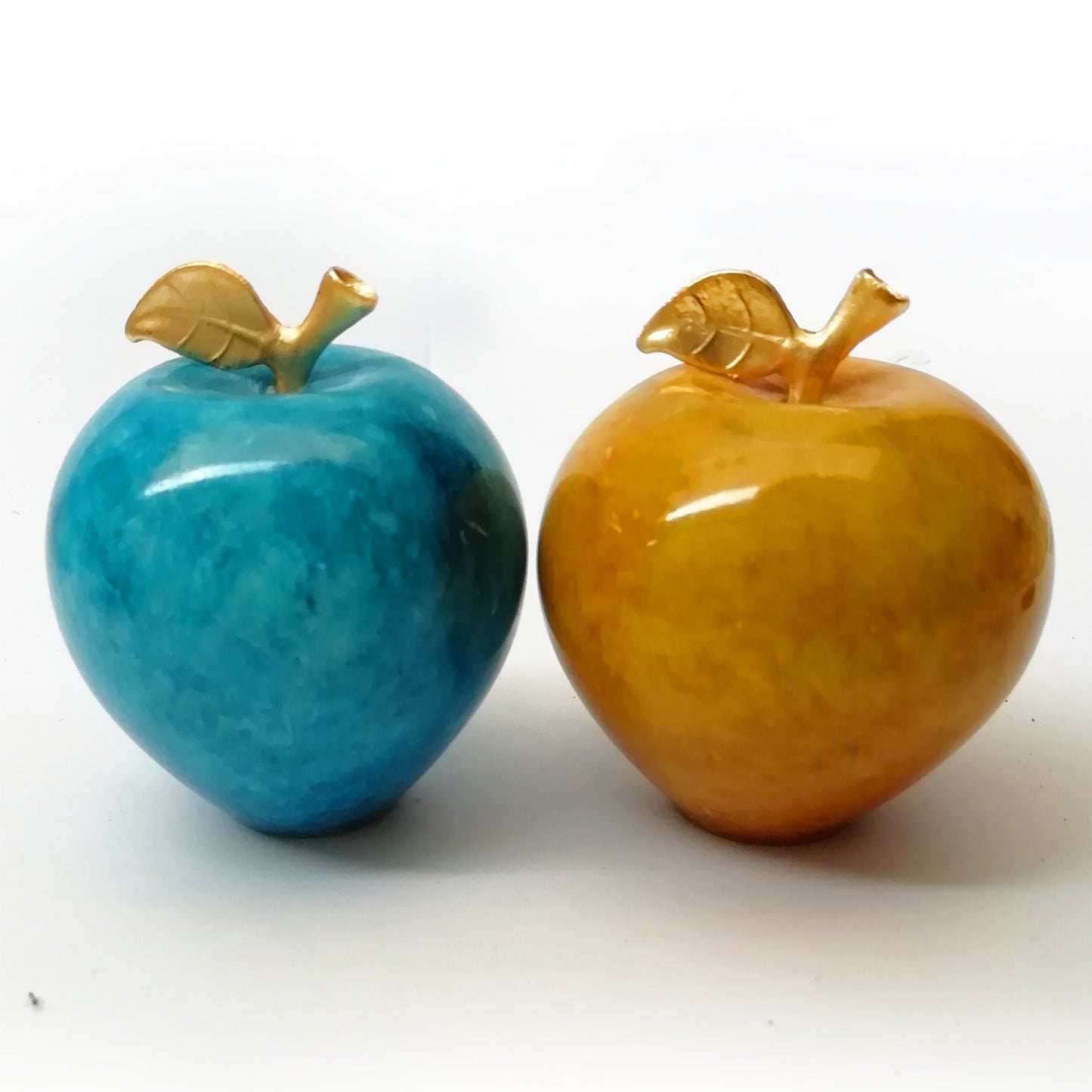 Set of 2 Onyx Marble Apple Decorative Pieces - Perfect for Home Decor Bazm-e-Decor