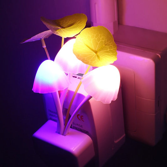 Romantic Colorful LED Mushroom Night Light - Auto Sensor, Bedroom & Home Decor Bazm-e-Decor