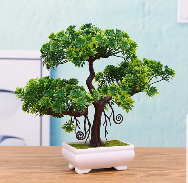 Artificial Green Bonsai Plant – Decorative Flowers for Home & Office Décor Bazm-e-Decor