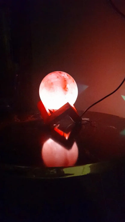 USB Moon Lamp with 7 Color-Changing LED Lights | Himalayan Pink Salt Lamp Bazm-e-Decor