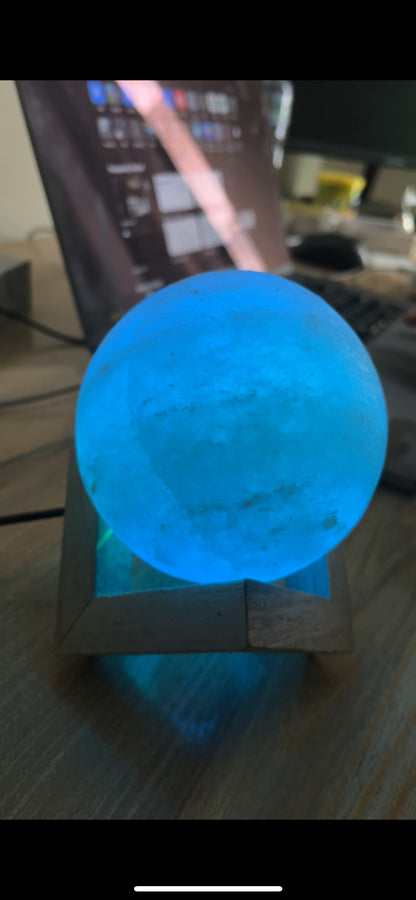 USB Moon Lamp with 7 Color-Changing LED Lights | Himalayan Pink Salt Lamp Bazm-e-Decor