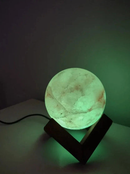 USB Moon Lamp with 7 Color-Changing LED Lights | Himalayan Pink Salt Lamp Bazm-e-Decor