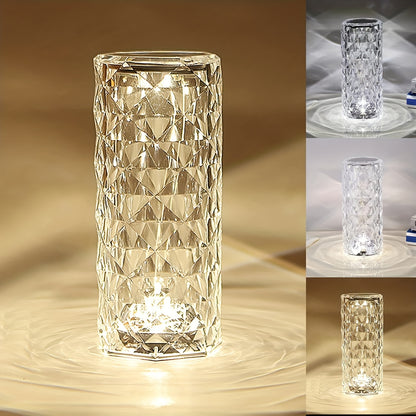 Modern Crystal Touch Lamp - USB Rechargeable Table Lamp for Home Decor & Gifts Bazm-e-Decor