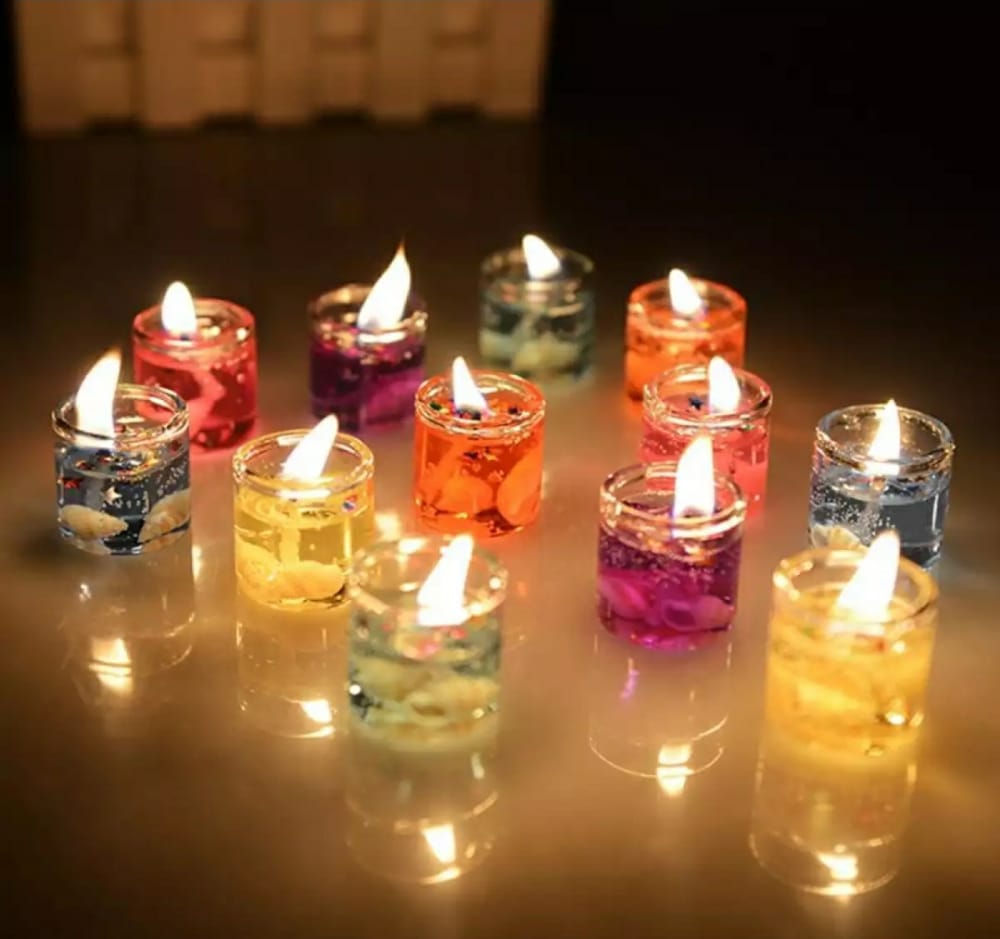 Set of 6 Glass Tea Light Candles with Seashell Design | Eco-Friendly Home Decoration Bazm-e-Decor