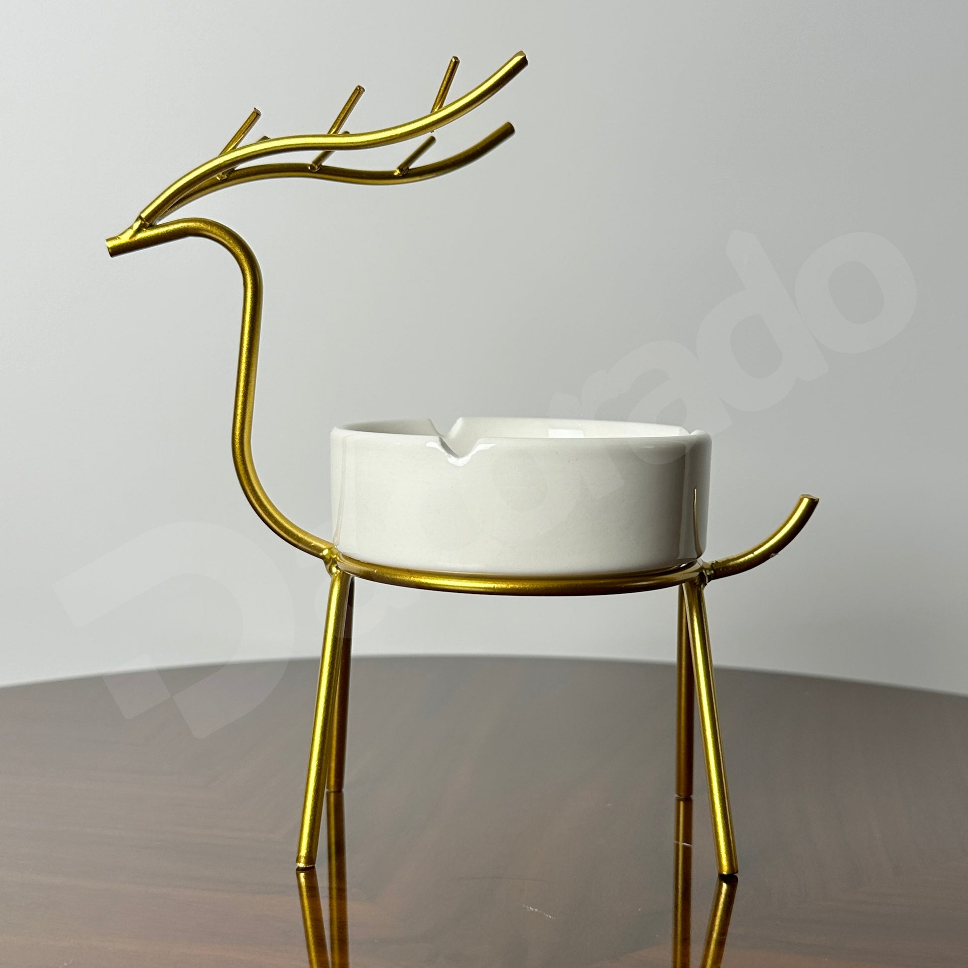 Luxury Golden Deer Ash Tray - Decorative Home Accent and Functional Accessory Bazm-e-Decor