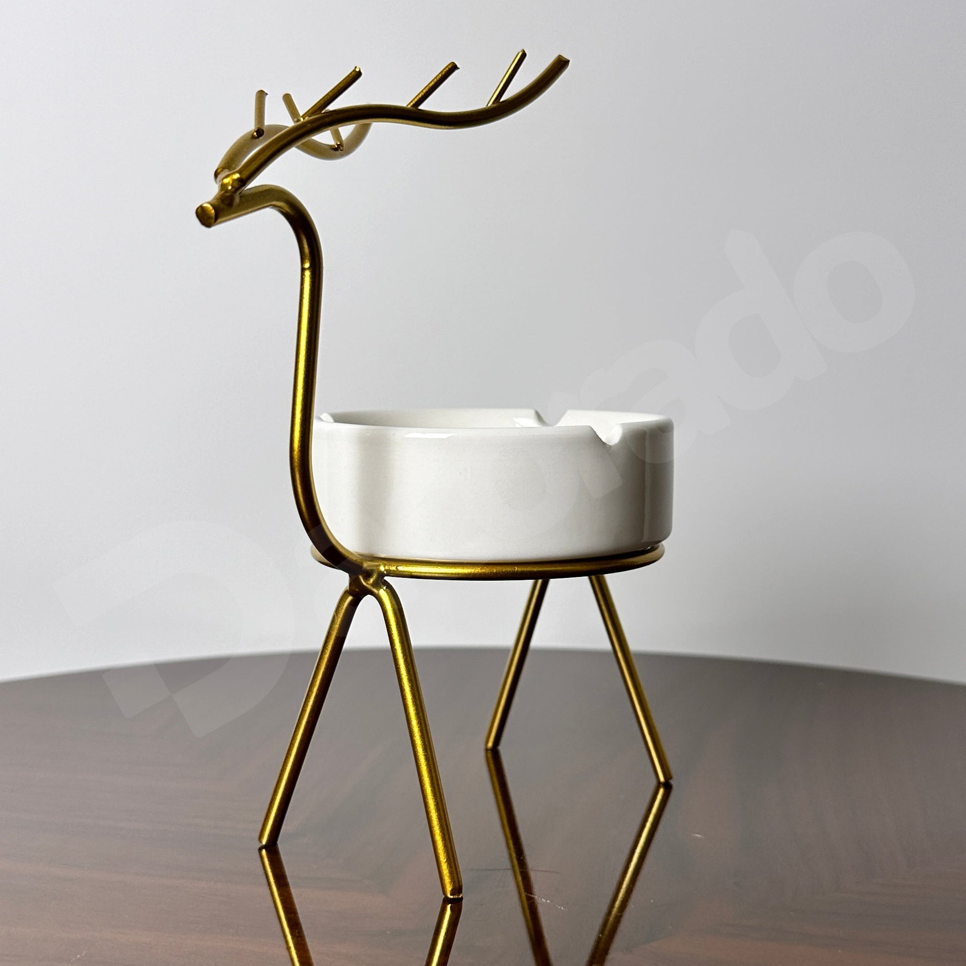 Luxury Golden Deer Ash Tray - Decorative Home Accent and Functional Accessory Bazm-e-Decor