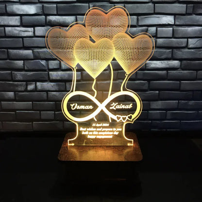 Personalized 3D Illusion Lamp | Custom Night Lamp | Unique Decoration & Gift Bazm-e-Decor