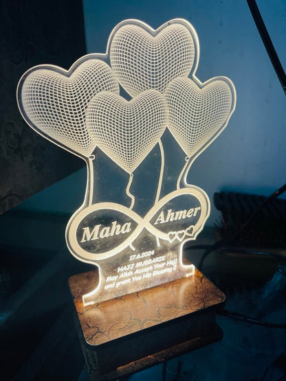 Personalized 3D Illusion Lamp | Custom Night Lamp | Unique Decoration & Gift Bazm-e-Decor