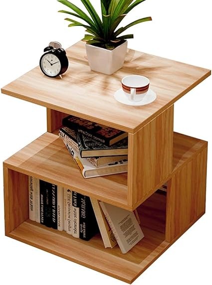 Modern Rectangle Hollow Design Nightstand with Storage Shelf – Multi-functional Bedside Table for Living Room – Ready to Assemble Bazm-e-Decor