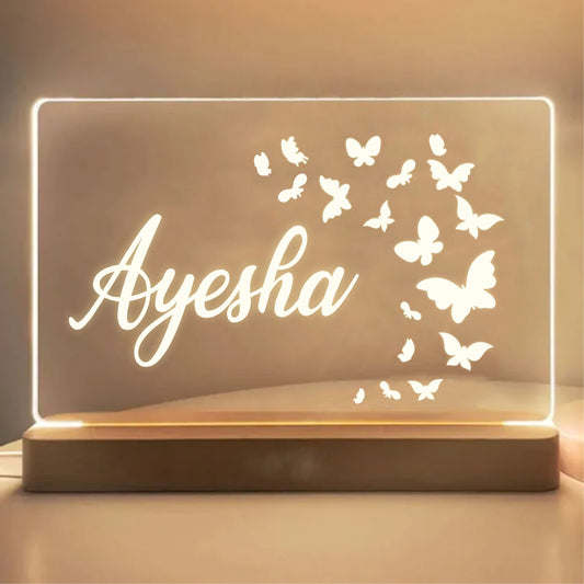 3D Butterfly Night Lamp with Name Illusion Bazm-e-Decor