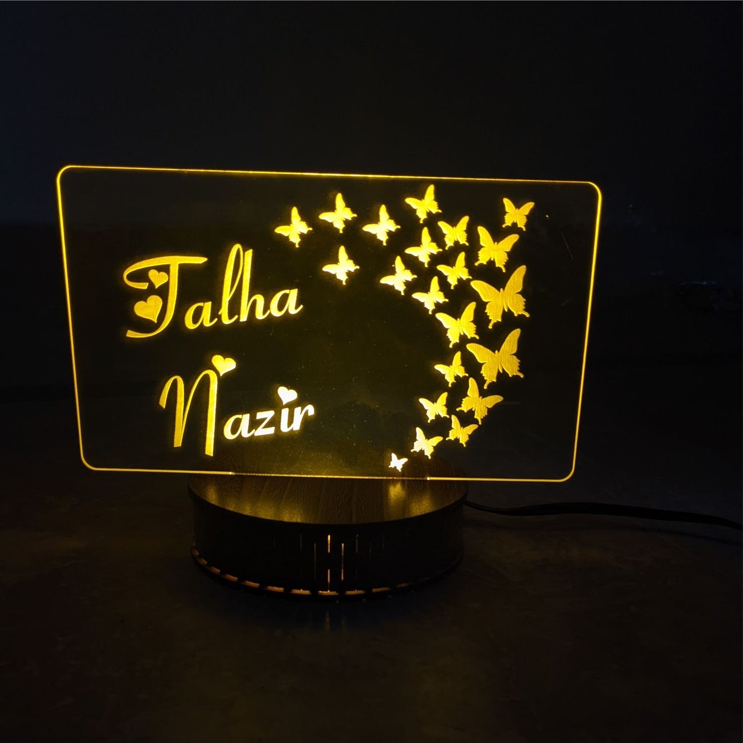 3D Butterfly Night Lamp with Name Illusion Bazm-e-Decor