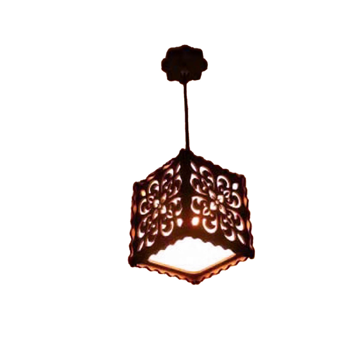 Wooden Pendant Ceiling Hanging Light Lamp | Decorative Room Lights | Wooden Lamps for Bedroom & Living Room | Hall Decoration Items | LED Warm Light | Home Décor Lamps Bazm-e-Decor