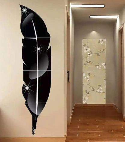 Acrylic Mirror Wall Leaf | 3D DIY Decorative Stickers for Home & Office Decor | Shatterproof, Reusable & Easy-to-Install Wall Art Bazm-e-Decor