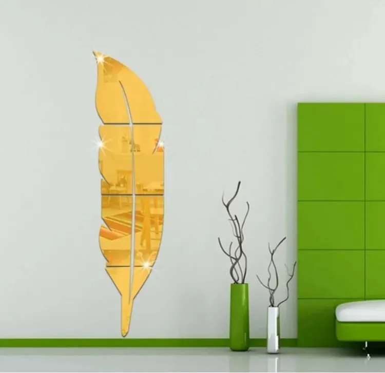 Acrylic Mirror Wall Leaf | 3D DIY Decorative Stickers for Home & Office Decor | Shatterproof, Reusable & Easy-to-Install Wall Art Bazm-e-Decor