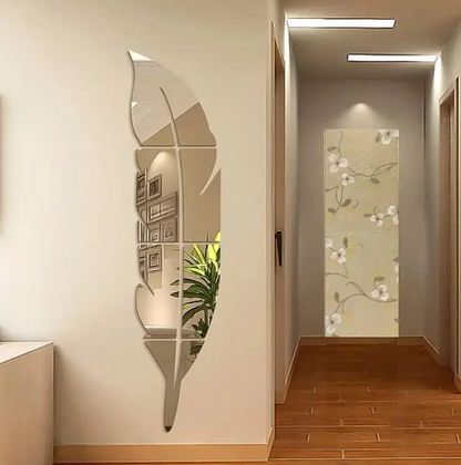 Acrylic Mirror Wall Leaf | 3D DIY Decorative Stickers for Home & Office Decor | Shatterproof, Reusable & Easy-to-Install Wall Art Bazm-e-Decor