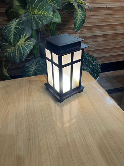 Wooden Side Table Lamp for Bedroom & Office | LED Warm Light | Room Decoration Lamp Bazm-e-Decor