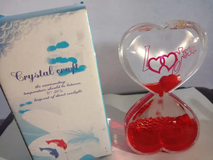 Heart-Shaped Acrylic Liquid Timer | Decorative Hourglass Showpiece Bazm-e-Decor