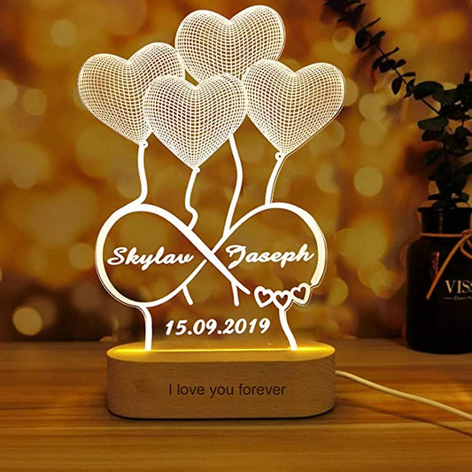 Personalized 3D Illusion Lamp – Custom Name Night Light, Home & Office Decor, Unique Gift Piece Bazm-e-Decor