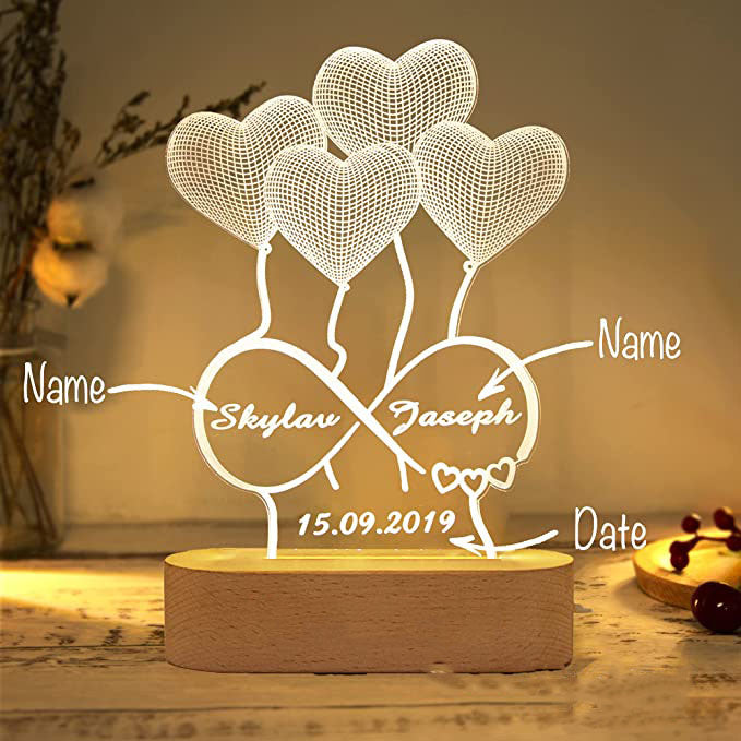 Personalized 3D Illusion Lamp – Custom Name Night Light, Home & Office Decor, Unique Gift Piece Bazm-e-Decor