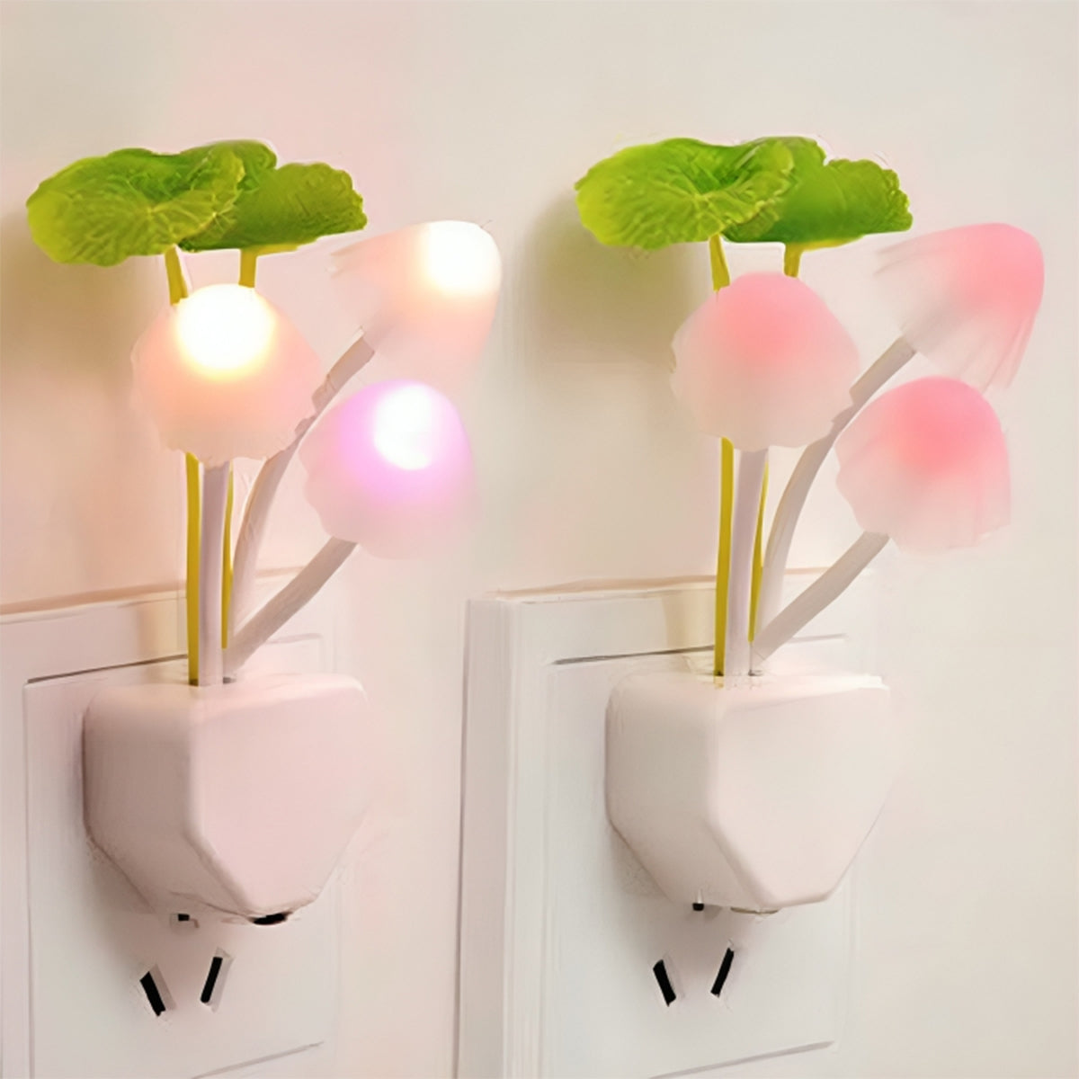 LED Mushroom Night Light with Automatic Sensor, Color Changing Romantic Flower Lamp for Bedroom & Kids' Room Bazm-e-Decor