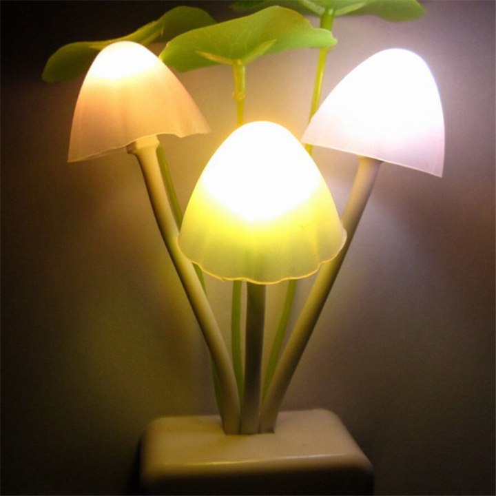 LED Mushroom Night Light with Automatic Sensor, Color Changing Romantic Flower Lamp for Bedroom & Kids' Room Bazm-e-Decor