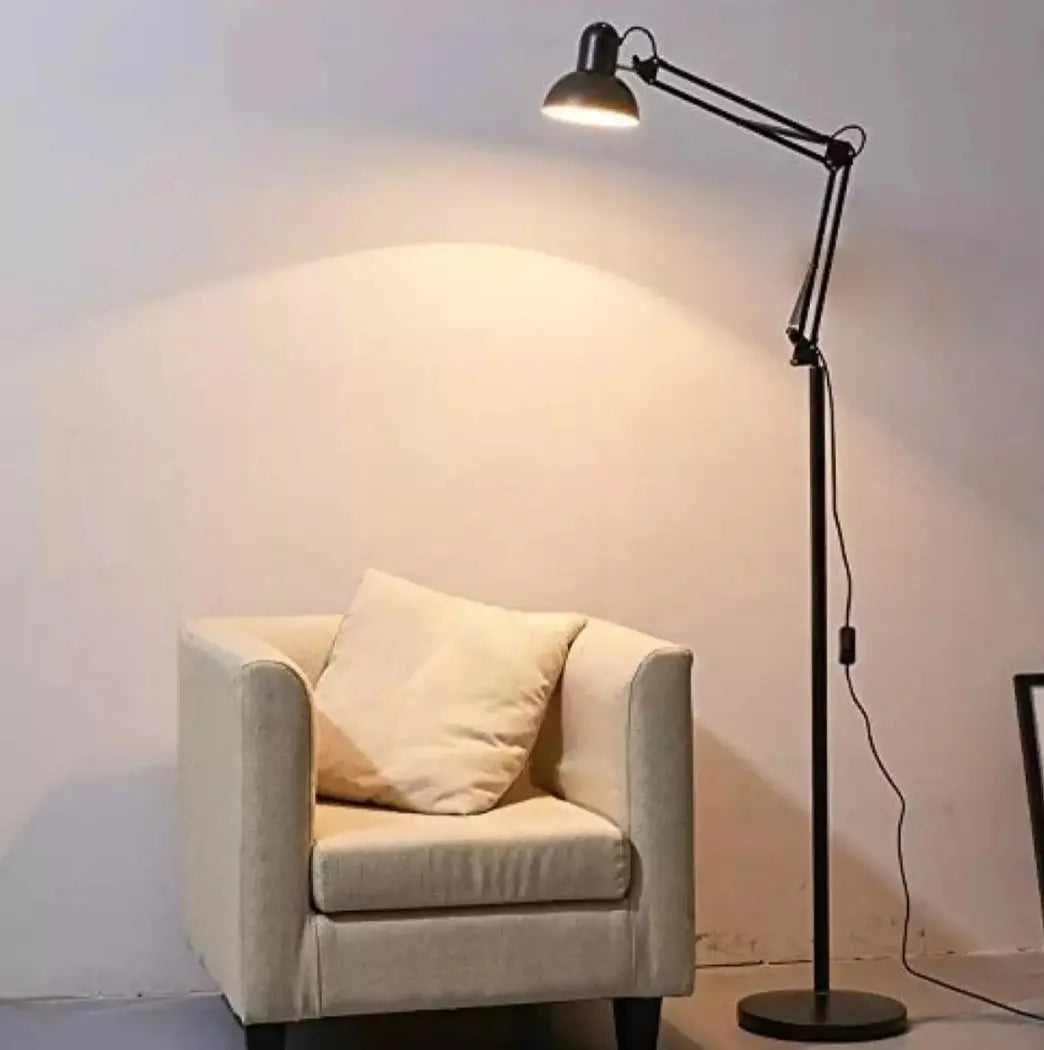 Adjustable Floor Study Lamp - Black with Flexible Arm Bazm-e-Decor