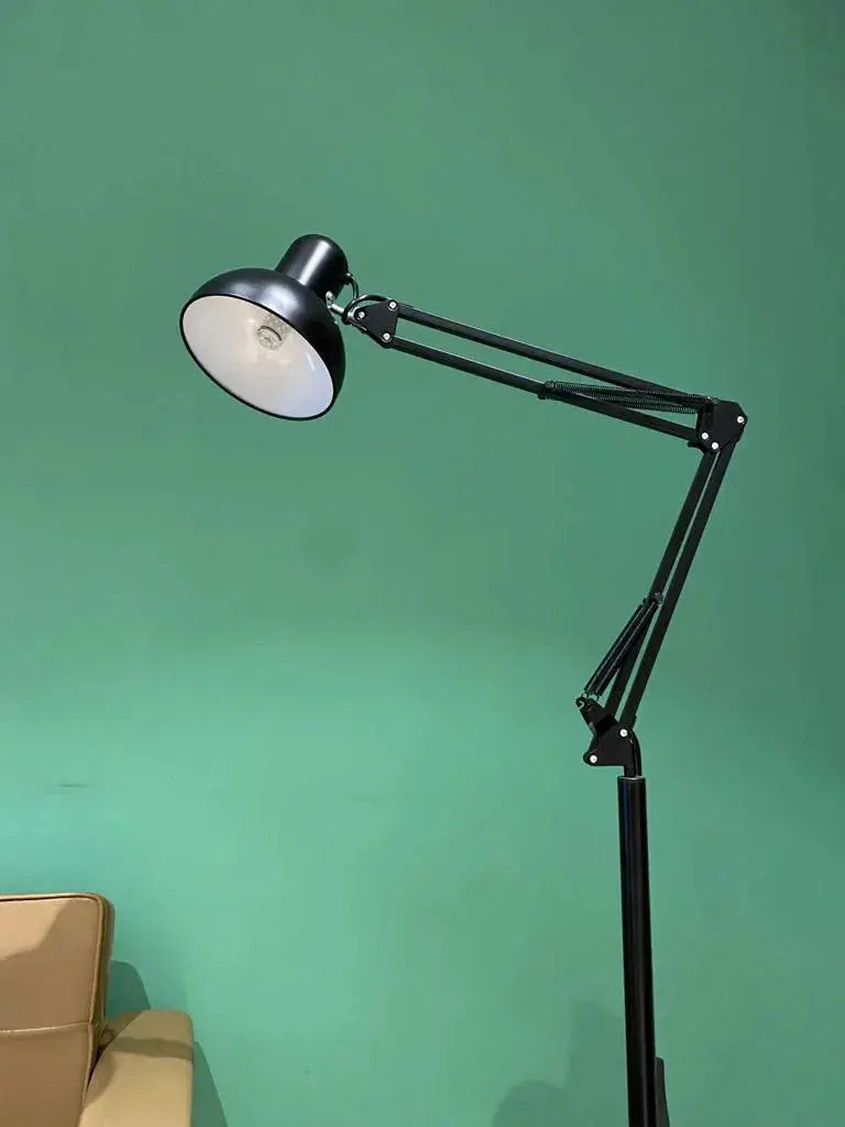 Adjustable Floor Study Lamp - Black with Flexible Arm Bazm-e-Decor