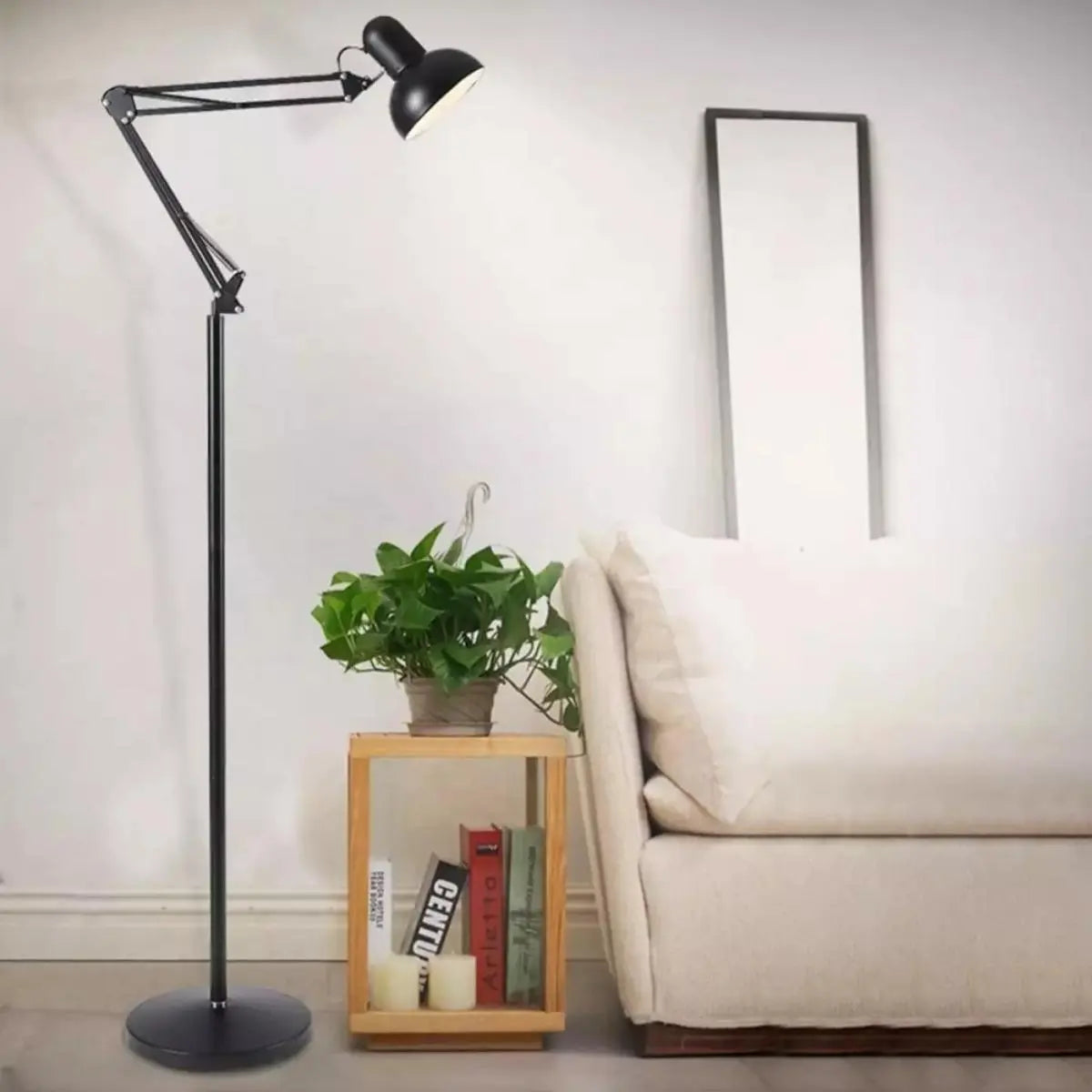 Adjustable Floor Study Lamp - Black with Flexible Arm Bazm-e-Decor