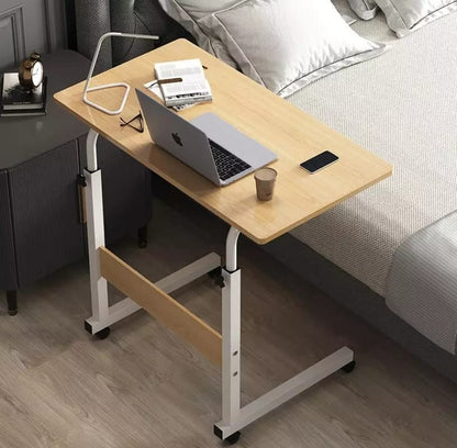 Adjustable Height Laptop Table, Study Desk, Side Table, Office Workstation, Gaming Table with Rolling Wheels Bazm-e-Decor