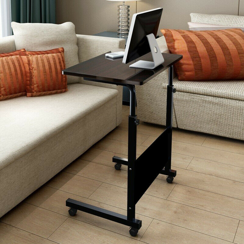 Adjustable Height Laptop Table, Study Desk, Side Table, Office Workstation, Gaming Table with Rolling Wheels Bazm-e-Decor