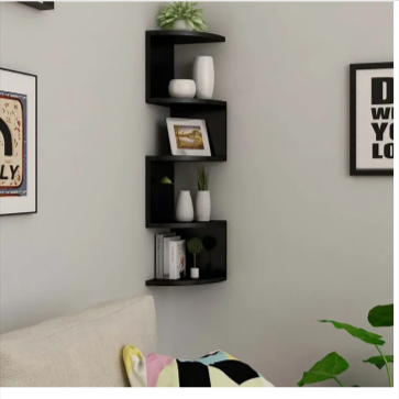 DIY Wall Mounted Floating Shelves | Corner Storage Shelf for Books, Plants, and Décor | Space-Saving Corner Bookshelf Bazm-e-Decor