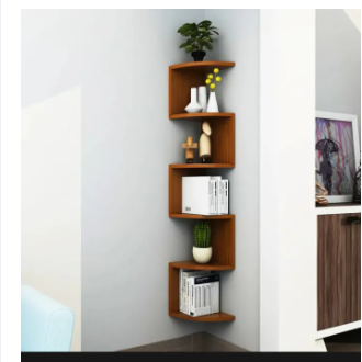 DIY Wall Mounted Floating Shelves | Corner Storage Shelf for Books, Plants, and Décor | Space-Saving Corner Bookshelf Bazm-e-Decor