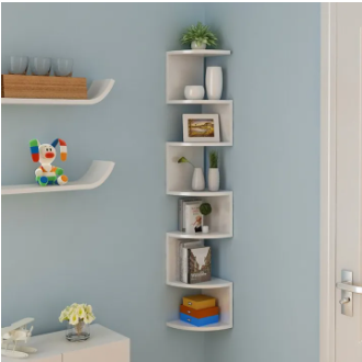 DIY Wall Mounted Floating Shelves | Corner Storage Shelf for Books, Plants, and Décor | Space-Saving Corner Bookshelf Bazm-e-Decor