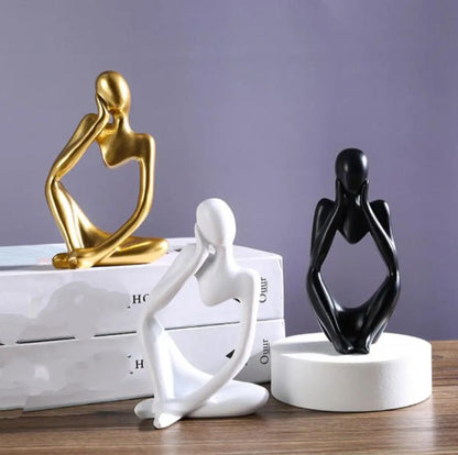 Minimalist Nordic Thinker Statue – Abstract Concrete Home Décor Bazm-e-Decor