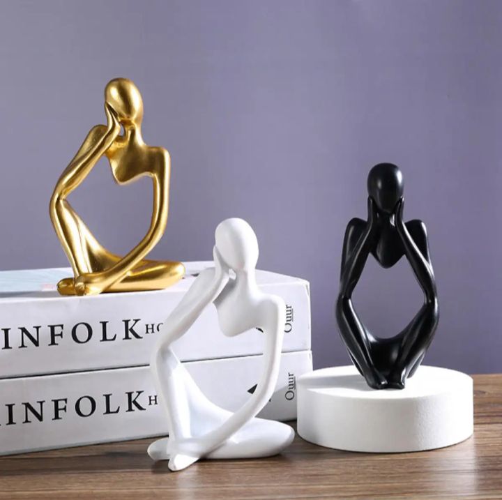 Minimalist Nordic Thinker Statue – Abstract Concrete Home Décor Bazm-e-Decor